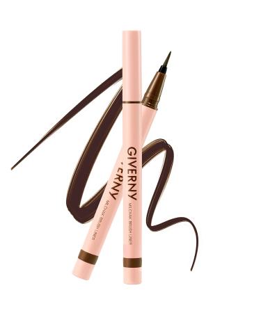 GIVERNY Milchak Waterproof Liquid Brush Eyeliner Brush 1g (03 Brown) - With 0.07mm Fine Brush  Smudge Proof and Longwearing Eye Makeup with Highly Pigmented and Quick Drying Formula