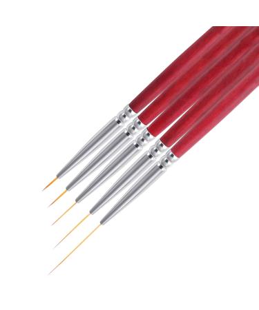 5 PCS Long Nail Art Liner Brushes  24/18/12/9/6mm Nail Detail Brush Thin Nail Design Brush Pen Set for Nail Painting Drawing - Buy Online on GoSupps.com