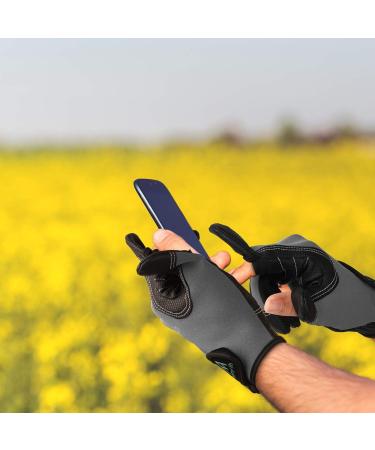 Palmyth Neoprene Fishing Gloves for Men and Women 2 Cut Fingers Flexible Great for Photography Fly Fishing Ice Fishing Running Touchscreen Texting Hiking Jogging Cycling Walking Dark Grey Large - Buy Online on GoSupps.com