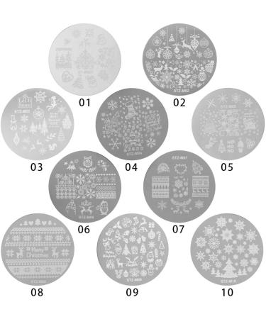 Santa Claus Nail Stamping Plates - 10pcs for Festive Winter Nail Art | International Shipping - Buy Online on GoSupps.com