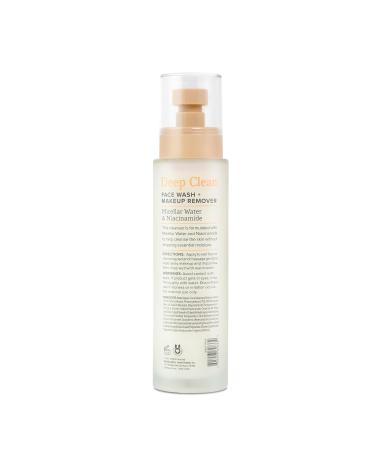 Nature Love Deep Clean Face Wash & Makeup Remover | Micellar Water Niacinamide | Paraben Free Cruelty Free Made in USA | Hydrating 6 Fl Oz - Buy Online on GoSupps.com