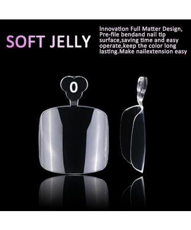 240pc Clear Full Cover Short Square Gel X Toenail Tips - False Toe Pedicure Design for Gel/Acrylic Toe Nails Extension - Buy Online on GoSupps.com