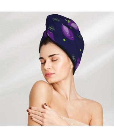 Eggplant Microfiber Hair Towel | Soft Super Absorbent Wrap for Women | Quick Dry Coral Velvet Cap for Long Curly & Thick Hair - Buy Online on GoSupps.com