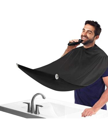 Beard Apron, Beard Trimming Catcher Bib for Men Shaving & Hair Clippings, Waterproof Non-Stick Hair Catcher Grooming Cloth with 2 Suction Cups Beard Apron Set