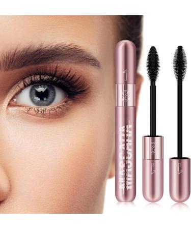 Curl Long Lasting Mascara 2024 Upgrade 2 in 1 Curl Long Lasting Waterproof Mascara 4D Silk Fiber Lash Mascara Mascara 5x Longer Waterproof Creates Natural Makeup Effect (Black One Size) Black 8 ml (Pack of 1) - Buy Online on GoSupps.com