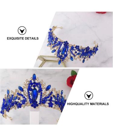 FRCOLOR Tiara Crown Crystal Silver Headband Diamond Bridal Headdress Wedding Prom Crown Hair Accessories Blue for Women Girl Birthday Wedding Christmas Party Favor Ornaments - Buy Online on GoSupps.com