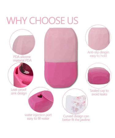 Facial Ice Roller & Mold Set | V-Shaped Design | Food-Grade Silicone | Reusable Face Massage Tool | Beauty Gift for Women - Pink - Buy Online on GoSupps.com