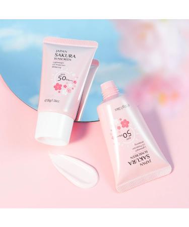 Waterproof Sunscreen Sakura UV Gel SPF50 | 30g Natural Waterproof Moisturizing Sunscreen Block UVA UVB and HEV Rays Samuliy - Buy Online on GoSupps.com
