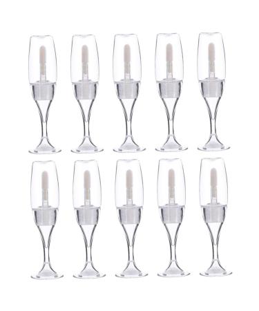 Ipetboom Ipetboom 10 Pieces Empty Boxwood Wine Glass Lip Glaze Refillable Lip Balm Lipstick Holder Lip Balm Containers Lipstick Packaging Clear Lip Gloss Lip Gloss DIY Tubes