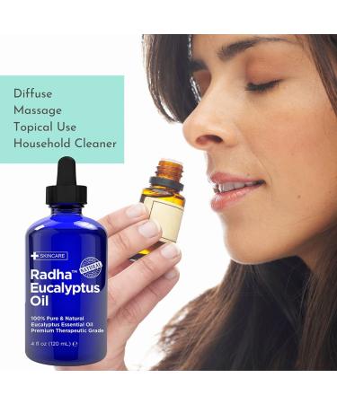 Radha Beauty Eucalyptus Essential Oil 4 oz - 100% Pure & Therapeutic Grade for Aromatherapy, Relaxation, and DIY Projects - Buy Online on GoSupps.com