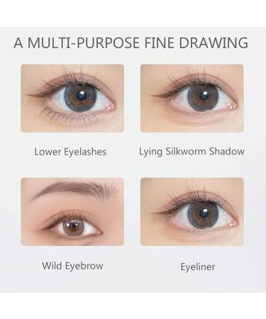 Dual-tip Lower Eyelash Pencil 3 in 1 Waterproof Liquid Eyebrow Pencil Lying Silkworm Pen Quick-drying Slim Eyeliner with Micro-forked Tip (Mix) - Buy Online on GoSupps.com