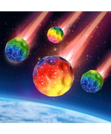 Songyea 4 pieces moon ball high jumps rubber ball space ball moonball planet bouncy balls 7 cm flunkyball bounce ball bouncing ball for children high bounce hole ball moonball lavall (multicolored)