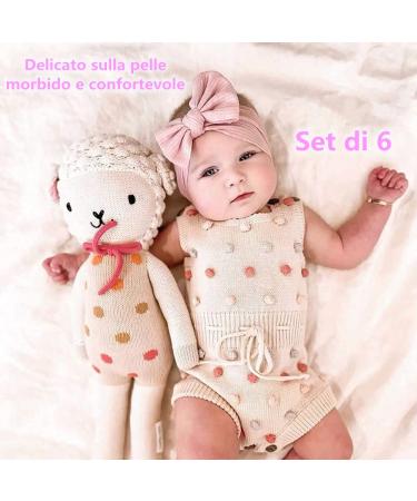 Fascia Neonato 6 Pezzi - Accessori Capelli Bambina - Fasce Elastiche con Fiocchi per Neonati e Bambini - Buy Online on GoSupps.com