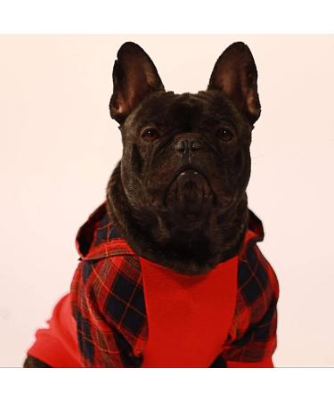Fitwarm Plaid Pet Sweatshirt Hoodie for Dogs and Cats - Red, Medium - Buy Online on GoSupps.com