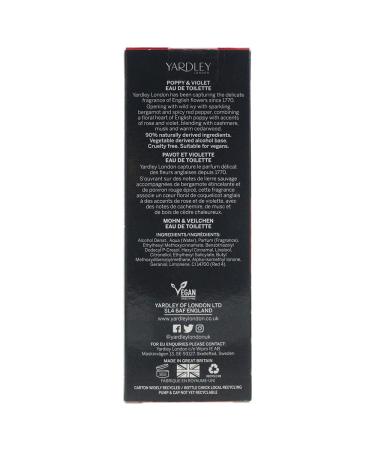 Yardley of London Poppy & Violet Eau de Toilette 125ml Poppy & Violet 4.2 Fl Oz (Pack of 1) - Buy Online on GoSupps.com