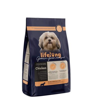 Amazon Brand - Lifelong Complete food for senior dogs of small breed without cereals made with fresh chicken meat - 3 kg