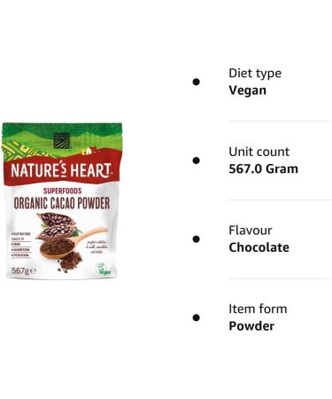 Terrafertil Nature's Heart Organic Cacao Powder Chocolate 567g - Premium Quality Superfood - Buy Online on GoSupps.com