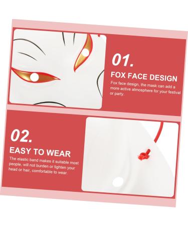 Garneck Fuchsmaske Half Face Cosplay Mask | White Japanese Fox Masquerade Mask for Parties & Festivals | Anbu Fox Dress Up Decoration - Buy Online on GoSupps.com
