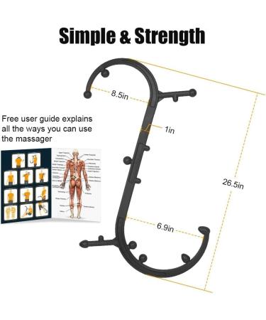 Sokiss S-Shaped Body Triggered Point Therapy & Self-Massage Device | Relieve Muscle Pain & Promote Myofascial Relaxation | Back & Neck Pain Relief Black - Buy Online on GoSupps.com