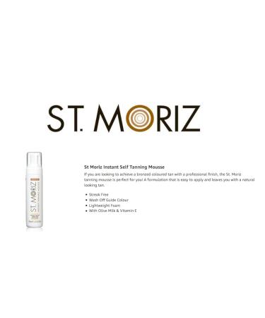 St. Moriz Instant Self Tanning Mousse Medium 200ml & Tanning Mitt | Best International Shipping - Buy Online on GoSupps.com
