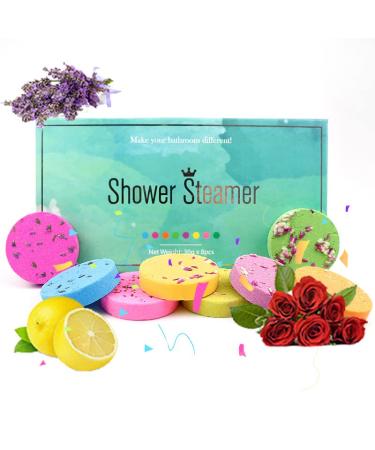 Nielies Shower Steamer Aromatherapy Gift Box | Escape Stress Relaxation Natural Essential Oils & Sea Salt | Shower Steamers for Bathing| Valentines Day Gifts for Unisex | Blue Pack of 8 1 Count (Pack of 8)