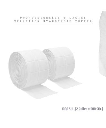 Inlaq 1000 Cellettes | Lint-Free & Dust-Free Cotton Pads for Gel & Acrylic Nails | Thick 8-Layer Wipes (2x 500) | 1000 Pieces - Buy Online on GoSupps.com