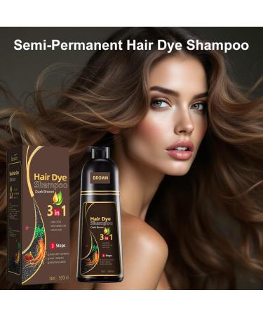 Cerioll Dark Brown Hair Color Shampoo Brown Hair Dye Shampoo 3in1 Hair Dye Shampoo 3 in 1 Instant Hair Colors for Men and Women 500 ml Dark Brown - Buy Online on GoSupps.com