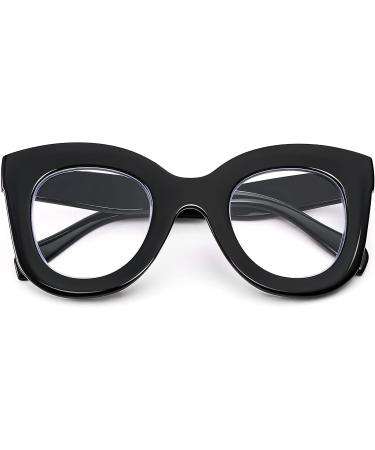 FEISEDY Retro Oversized Blue Light Blocking Reading Glasses - Anti Glare Thick Frame for Digital Eye Strain - B2980 Black Frame 2.0x - Buy Online on GoSupps.com