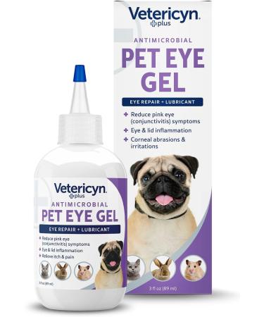 Vetericyn Plus Pet Eye Gel Dog and Cat Eye Ointment Alternative to Lubricate and Relieve Eye Irritations and Abrasions - 3 Oz