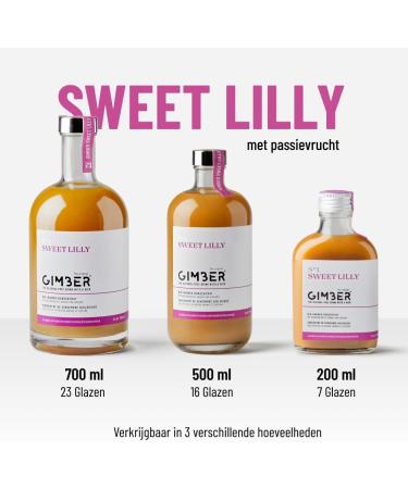 Gimber Sweet Lilly organic ginger juice 700ml | Soft drink with 100% ginger passion fruit pineapple & turmeric Premium conc - Buy Online on GoSupps.com