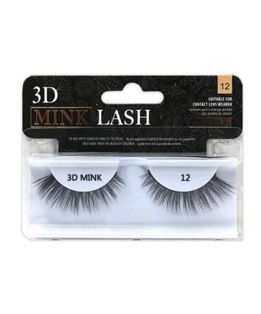 MIZ LASH 3D Mink Eyelashes - 100% Real Fur Cruelty Free Reusable & Dramatic - Soft Thick Handmade False Lashes #12 for Women - Buy Online on GoSupps.com