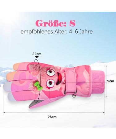 Kazaigou Winter Gloves for Kids | Snow Down Shoes & Ski Gloves for Ages 4-9 | Windproof & Warm Fleece | Ideal for Girls & Boys | Perfect for Skiing & Cycling - Moss Pink - Buy Online on GoSupps.com