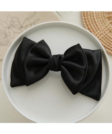 scicent Black Hair Bow Soft Satin Bow Hair Clips Silky Hair Bows for Women Non-Slip Bowknots Hair Scrunchies Elegant Big Bow Hair Clip Solid Color Hair Bows for Girls - 28118 - Buy Online on GoSupps.com