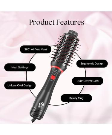 4-in-1 One-Step Hair Dryer & Volumizer - Anti-Frizz Hot Air Brush for Long Hair | Ceramic Titanium - Buy Online on GoSupps.com
