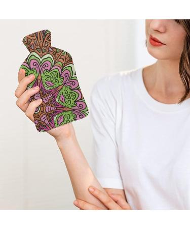 Mandala Floral Hot Water Bottle with Lid - Rubber Hot Water Bag for Pain Relief Cramps & Foot Warmer - Ideal for Hot and Cold Therapy - Buy Online on GoSupps.com