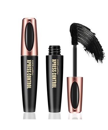 2PCS Waterproof Long Lasting Black Mascara No Clumping Smudge-Proof Black Mascara for Eye Makeup