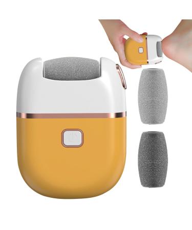 Electric Foot Scrubber File | Rechargeable Foot File with 2 Adjustable Speed | Callus Remover Tools for Dead Skin Removal - Portable Electronic Pedicure Tools for Home Pedicure and Podiatry Yellow