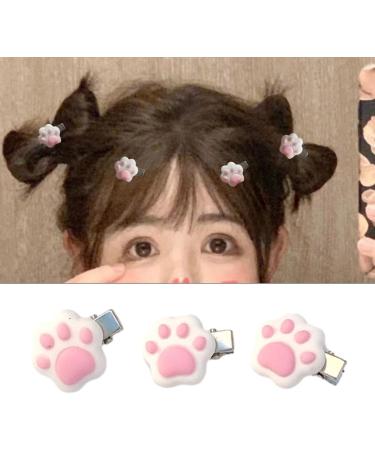 xbiez Chic Hair Clip Mini Cat Paw Shape Hairpin for Ponytail Bangs Dopamine Look Style Hairpins for Teenagers Children 1 pair - Buy Online on GoSupps.com