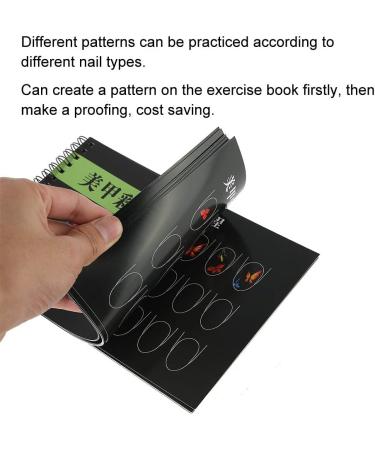 Nail Art Practice Book Simple & Easy to Use Cost-saving. Suitable for Beginners Multiple Nail Types. Nail Art Training Tool for Manicure Novel Practice (painted flowers) - Buy Online on GoSupps.com