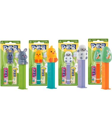Pez Candy Refills Pack 17g - 4 x Mixed Easter Theme Dispensers With Candy Refills 17g