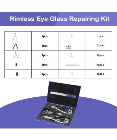 Professional Eye Glass Repairing Tools Kit Rimless Eye Glass Repairing Kit lasses Repair Pliers Rimless Glasses Frame Eyeglass Optical Kit with Storage Box - Buy Online on GoSupps.com
