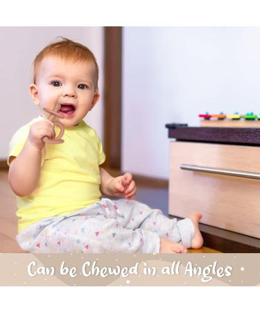Baby Teething Toys Silicone Baby Teether Baby Chew Toys Freezer Safe BPA Free Soothe Babies Gums Teething (Sunrise/French Beige) Sunrise / French Beige - Buy Online on GoSupps.com