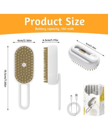Cat Steam Brush 3 In1 Steamy Cat Brush Rechargeable Cat Brush With Spray Dog Brush Self Cleaning Steam Cat Brush Multifunctional Cat Grooming Brush for Massages Treatments Eliminate Flying Hair - Buy Online on GoSupps.com