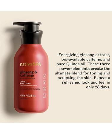 Nativa SPA Ginseng & Caffeine Toning Body Lotion - 13.5 Ounce - Moisturizer with Quinoa Drops for Hydration - Buy Online on GoSupps.com