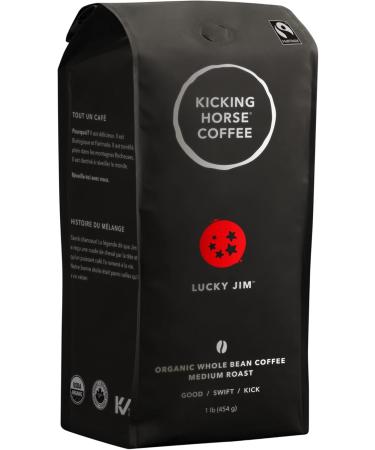 Kicking Horse Coffee Smart Ass Medium Roast Whole Bean 1 lb & Lucky Jim Medium Roast Whole Bean 1 lb - Certified Organic Fairtrade Kosher Coffee 454 g (Pack of 1) - Buy Online on GoSupps.com