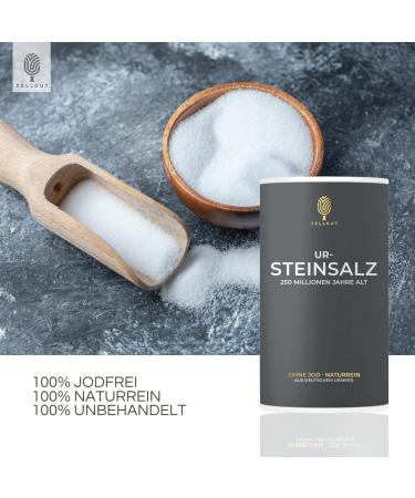 Stone salt - 100% German rock salt (natural untreated) - natural - from the German virgin sea free from the mold and bleach no iodine fluoride free - Buy Online on GoSupps.com