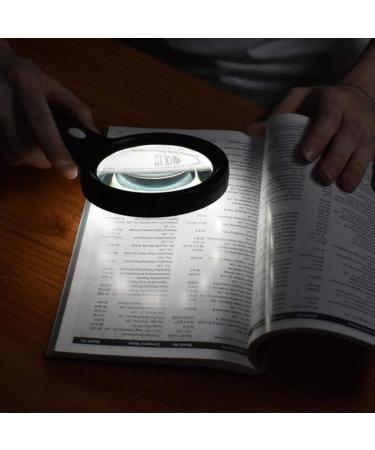 Handheld Magnifying with Light 40X Illuminated Magnifier 12 LED Lights Compatible with Child Elderly Seniors Reading Black Good Times - Buy Online on GoSupps.com