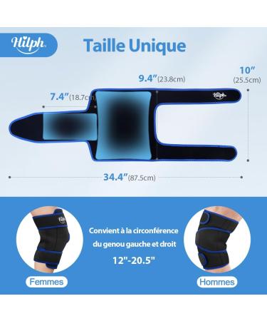 Hilph Big Knee Cooling Cuff & Pad | Optimal Cooling Compress for Knee Replacement & Swelling Relief - Black - Buy Online on GoSupps.com