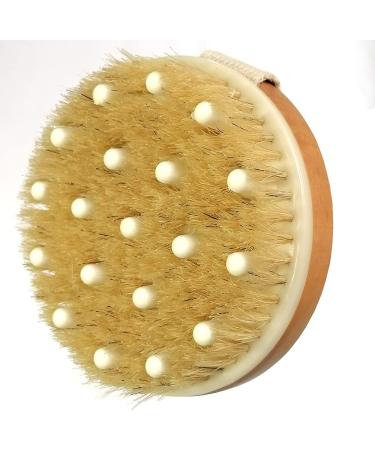 Natural Bristle Dry Body Brush for Lymphatic Drainage and Exfoliation - Stimulate Blood Circulation, Remove Toxins and Cellulite - Buy Online on GoSupps.com