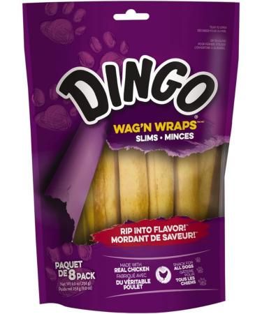 Dingo Wag'N Wraps Slims 8ct 9.0oz 256g 8 Pack - Buy Online on GoSupps.com